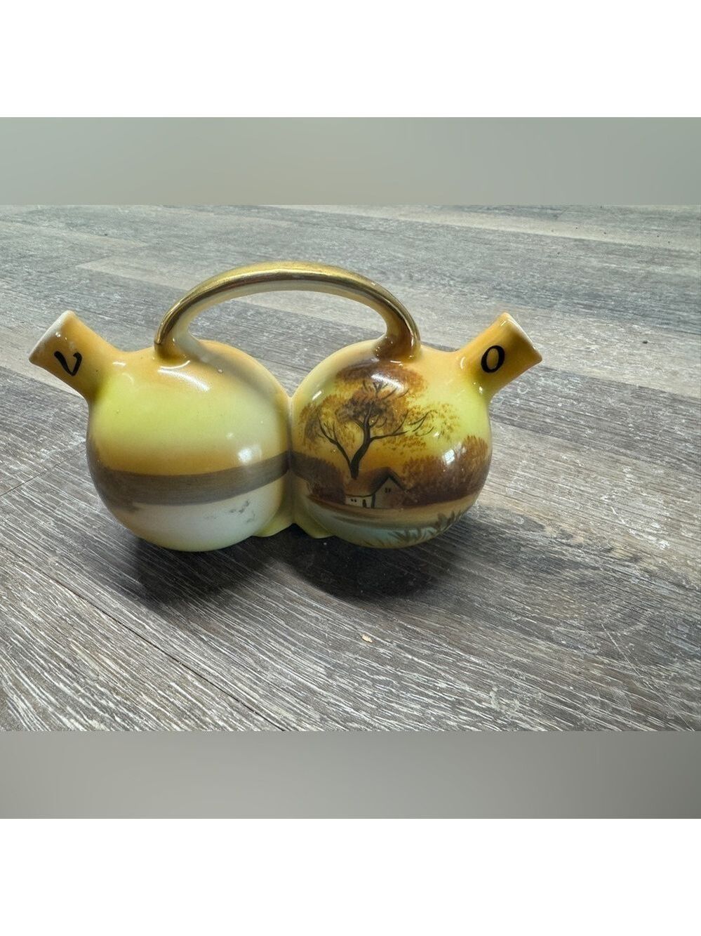 Vintage Noritake "Tree in the Meadow" Handled Oil & Vinegar Set – Circa 1918